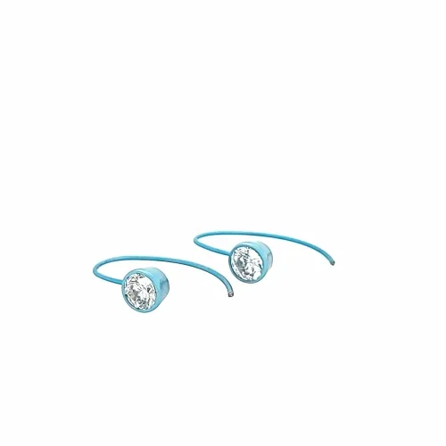Stone Set Wire Light Blue Drop Earrings 